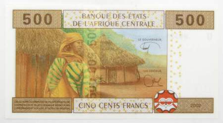Банкнота 500 франков 2002 года Центральноафриканская Республика