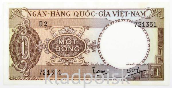 Банкнота Вьетнам 1 донг 1964 года Банкнота Вьетнам 1 донг 1964 года