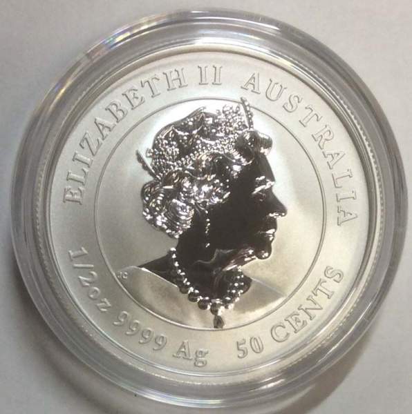 Монета 50 центов Австралия 2020 Год мыши, 1/2 унции серебра