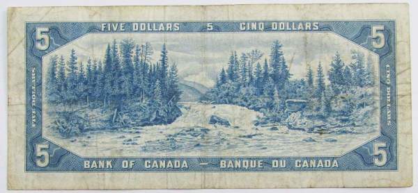 Банкнота 5 долларов 1954 Канада