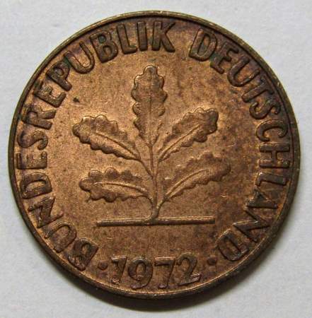 Монета 2 пфеннига Германия 1972 (F) Монета 2 пфеннига Германия 1972 (F)
