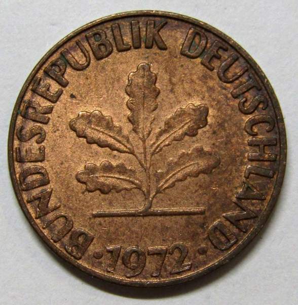 Монета 2 пфеннига Германия 1972 (F)
