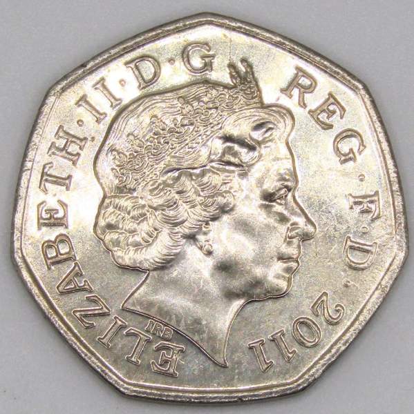 Памятная монета 50 пенсов 2011 года Стрельба - Олимпийские игры в Лондоне