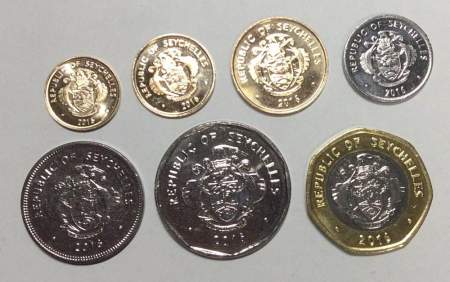 Набор регулярных монет Сейшельских островов 2016 года, 7 монет