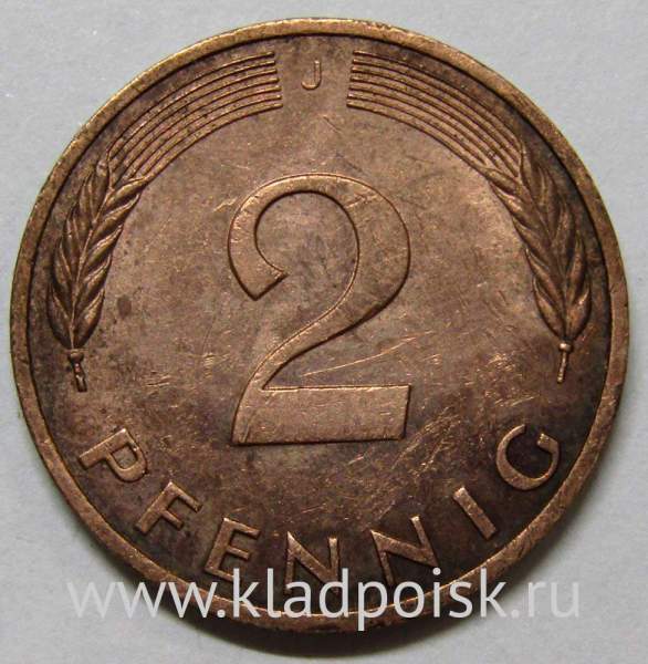 Монета 2 пфеннига Германия 1988 (J) Монета 2 пфеннига Германия 1988 (J)