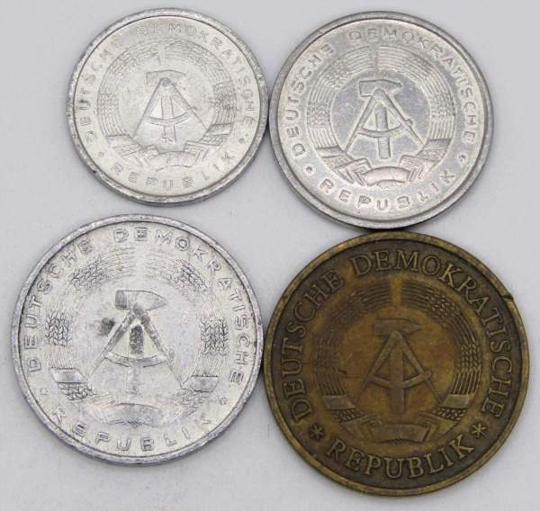 Набор монет ГДР 1963-1990 гг., 4 монеты