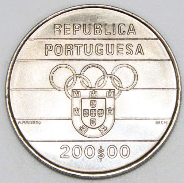 Монета 200 эскудо 1992 года, XXV летние Олимпийские Игры в Барселоне, Португалия