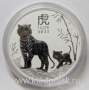 Монета 1 доллар Австралия 2022 Год тигра, серебро