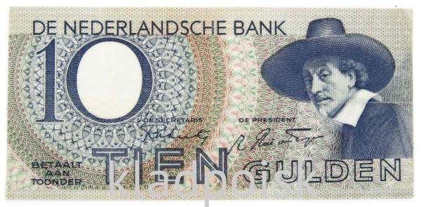 Банкнота 10 гульденов 1943 года Нидерланды