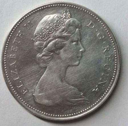 Монета 1 Доллар Канада, 1966 год, Каноэ, серебро