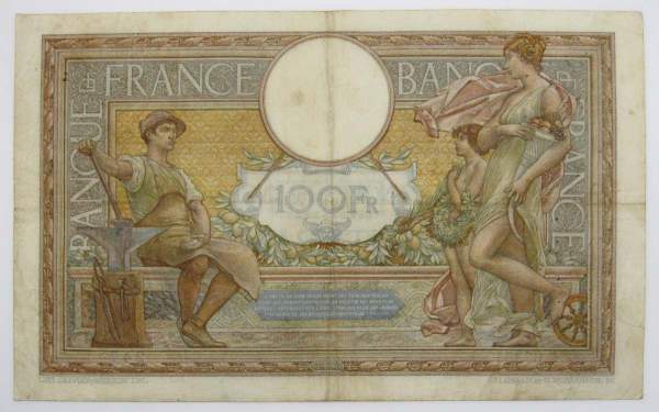 Банкнота 100 франков 1939 года Франция