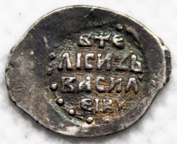 Денга серебро Василий Темный, 3-е правление, 1435-1445 гг. Региональный чекан. Строчник / князь на троне