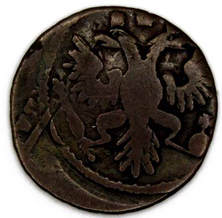 Монета полушка 1734 года, Российская Империя, Анна Иоановна
