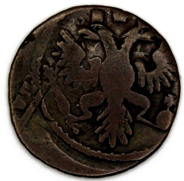 Монета полушка 1734 года, Российская Империя, Анна Иоановна Монета полушка 1734 года, Российская Империя, Анна Иоановна