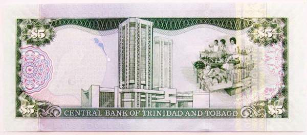 Банкнота 5 долларов 2006 года - Тринидад и Тобаго