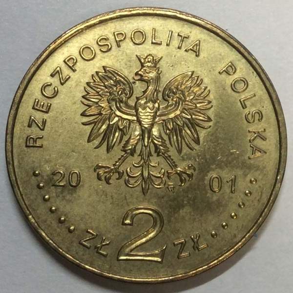 Монета 2 злотых Польша, серия «Памятники Польши» Соляная шахта в Величке, 2001