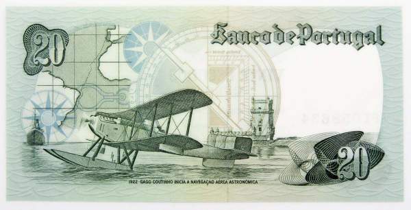 Банкнота 20 эскудо 1978 года Португалия
