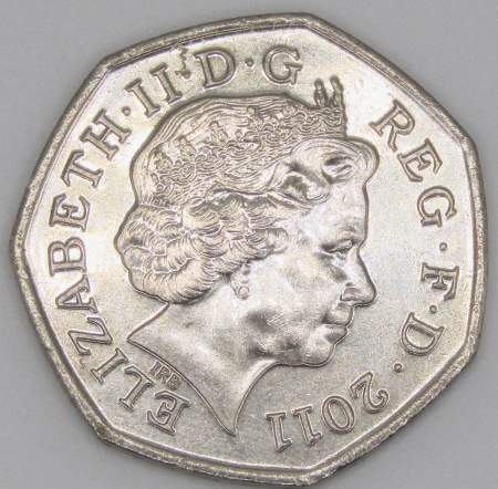 Памятная монета 50 пенсов 2011 года Велоспорт - Олимпийские игры в Лондоне