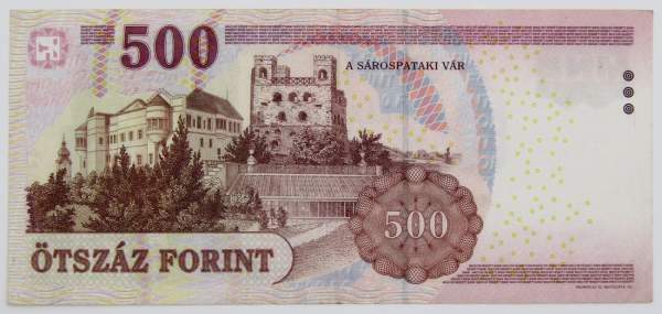 Банкнота 500 форинтов 2010 года Венгрия