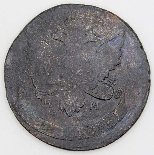 Монета 5 копеек Российской Империи 1793 перечекан, арт 2 Монета 5 копеек Российской Империи 1793 перечекан, арт 2