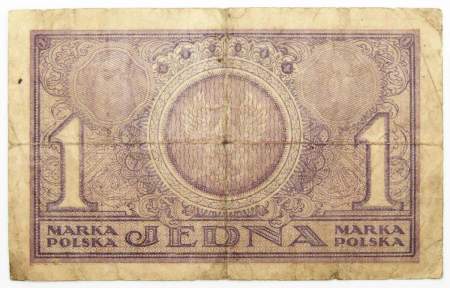 Банкнота 1 марка польская 1919 года Польша