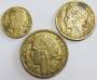 Набор из 3 регулярных монет Франции 1931-1947 года