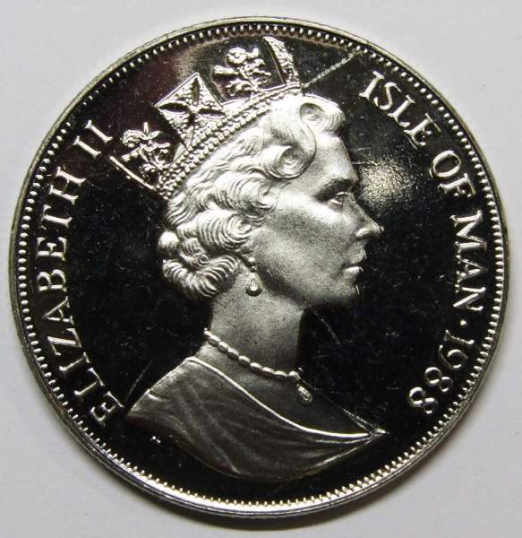 Монета 1 крона Остров Мэн, 1988, Мэнкс (Мэнская кошка)