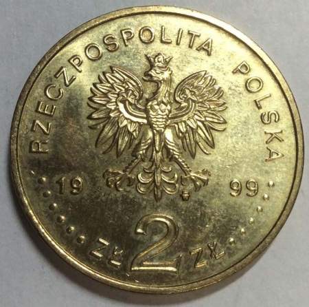 Монета 2 злотых Польша Эрнест Малиновский из серии Польские путешественники и исследователи, 1999