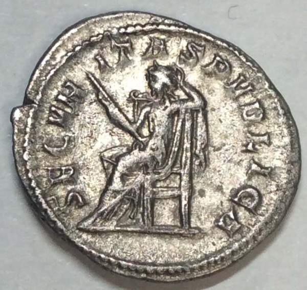 Монета Денарий Рим Император Марк Антоний Гордиан III, 225-244 гг.