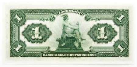 Банкнота 1 колон 1917 года Коста-Рика