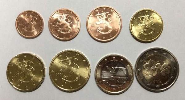 Годовой набор монет Евро Финляндия 2004