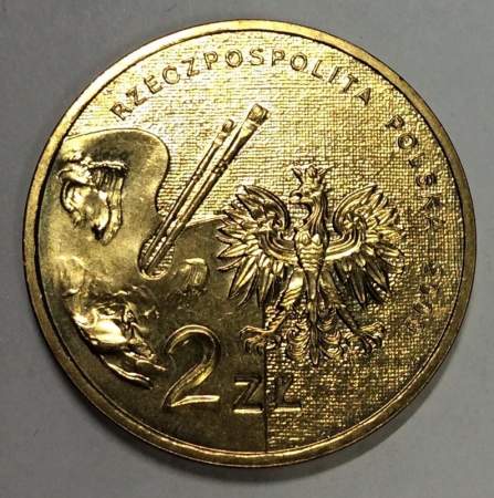 Монета 2 злотых Польша, серия «Польские художники» Владислав Стржемински, 2009