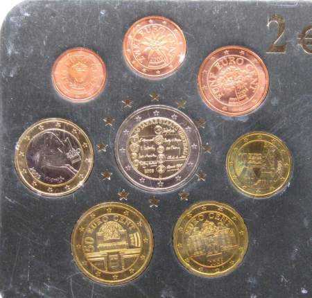 Набор монет Евро Австрия 2002-2005 годов