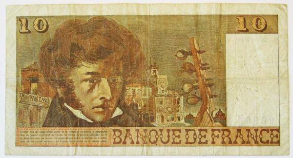 Банкнота 10 франков 1974 года Франция (Берлиоз)