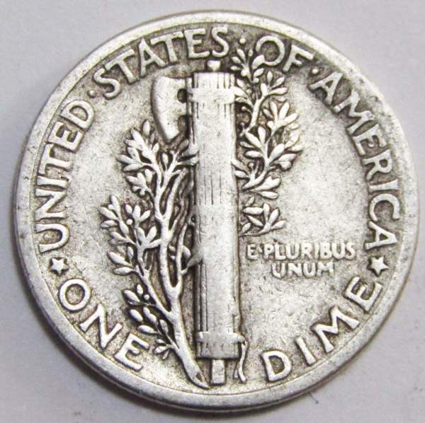 Монета 1 дайм (10 центов) США 1945 Серебро 900 пробы