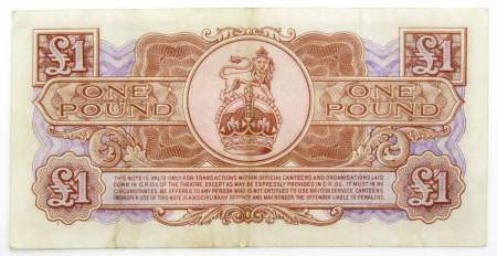 Банкнота 1 фунт 1948 года - Вооруженные силы Великобритании, арт 3 Банкнота 1 фунт 1948 года - Вооруженные силы Великобритании, арт 3