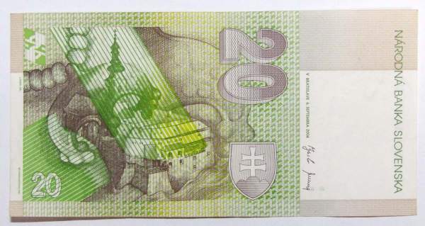 Банкнота 20 крон 2004 года Словакия