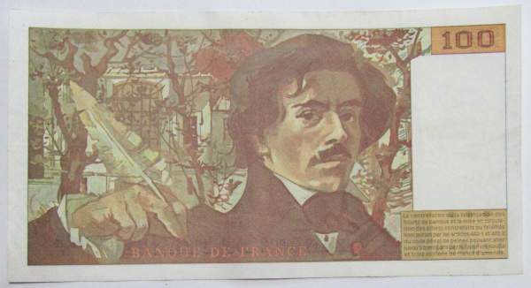 Банкнота 100 франков 1995 года Франция (Делакруа) Банкнота 100 франков 1995 года Франция (Делакруа)