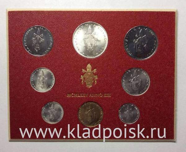 Набор из 8  монет Ватикана, Флора и фауна, 1972 г.