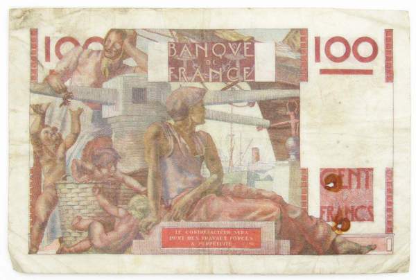 Банкнота 100 франков 1947 года Франция