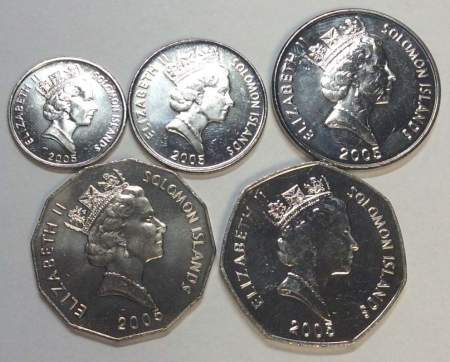 Набор монет Соломоновы острова 2005 года, 5 монет
