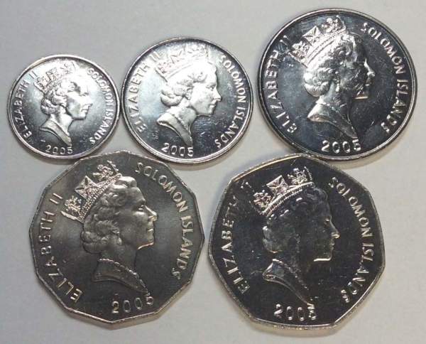 Набор монет Соломоновы острова 2005 года, 5 монет
