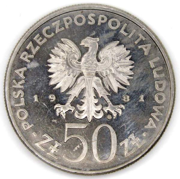Монета 50 злотых Польша, Владислав Сикорский, 1981, арт 3