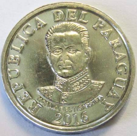 Регулярная монета Парагвая 50 гуарани 2016 года