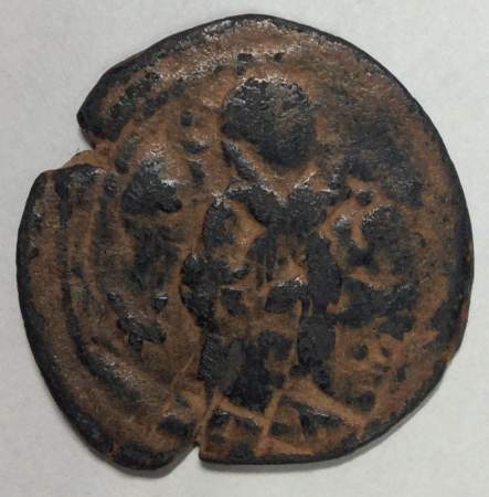 Монета Византии Фоллис Император Никифор III 1078-1081гг.