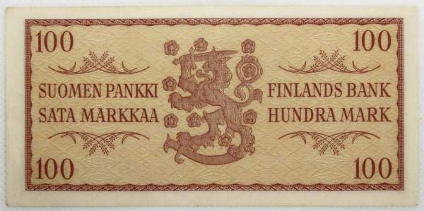 Банкнота 100 марок 1957 года Финляндия