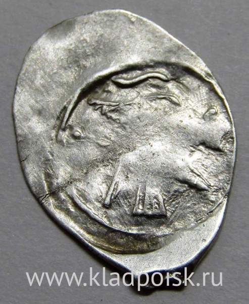 Денга Василий II Васильевич «Тёмный», серебро, Птица Сирин/Подражание арабской надписи, арт 2 Денга Василий II Васильевич «Тёмный», серебро, Птица Сирин/Подражание арабской надписи, арт 2