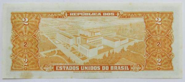 Банкнота Бразилия 2 крузейро 1964 года, арт 2
