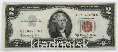 Банкнота 2 доллара США 1963 года