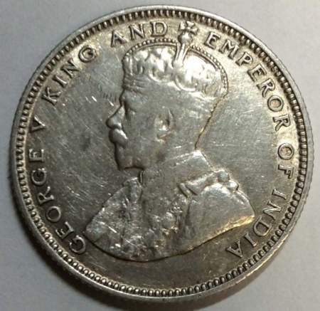 Монета 20 центов 1927 года Стрейтс Сетлментс, Британская колония